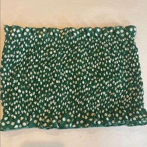 Green Smocked Floral halter top small